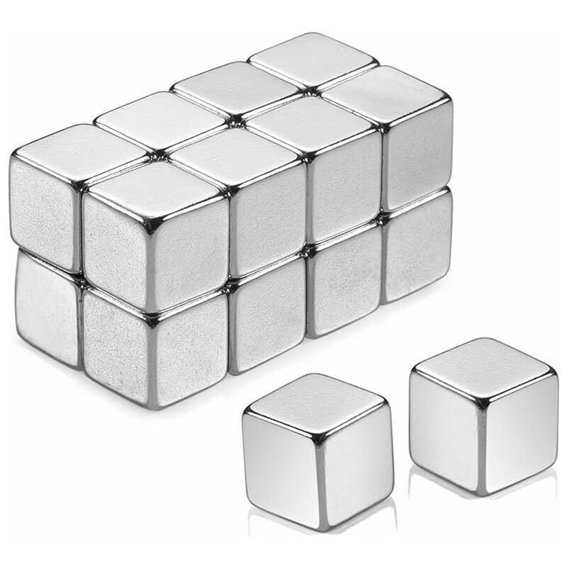 Lot de 16 aimants cubiques en néodyme extra forts pour tableaux magnétiques en verre, réfrigérateur, tableau blanc, carte d'école, carte de bureau,