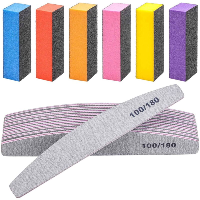 Lot de 16 bandes de polissage carrées pour ongles, outil de manucure à quatre côtés