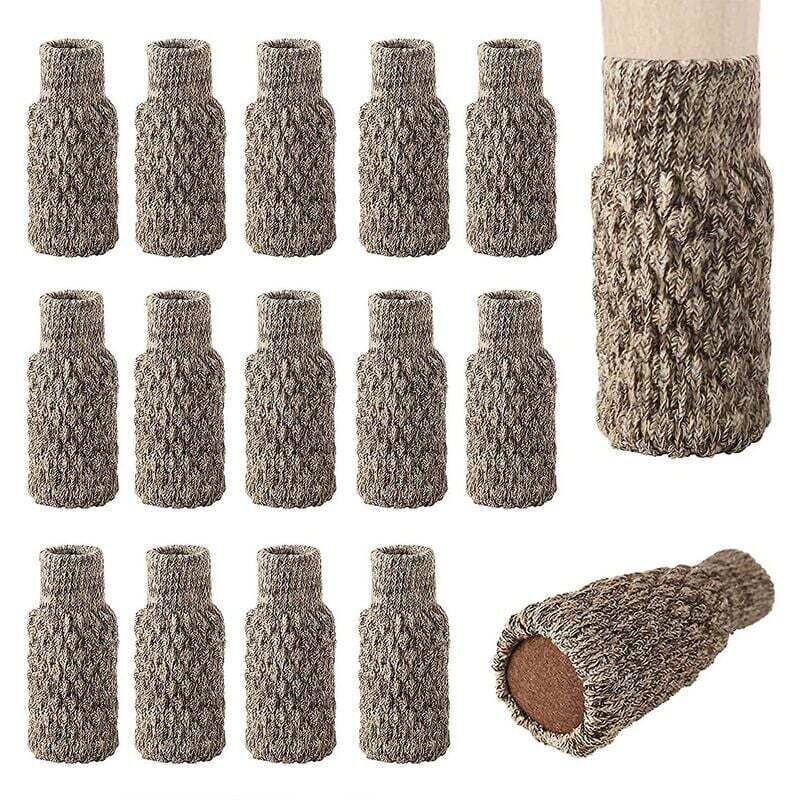 Lot de 16 chaussettes antidérapantes pour pieds de chaise, pieds de chaise, pieds de chaise, pieds de chaise tricotés pour protéger le sol contre les