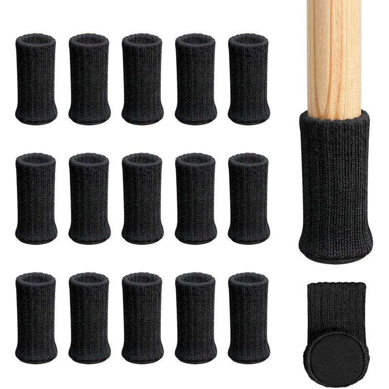 Lot de 16 chaussettes pour pieds de chaise avec coussinets en feutre - Double couche antidérapante - Pour la maison, l'école, le bureau, la