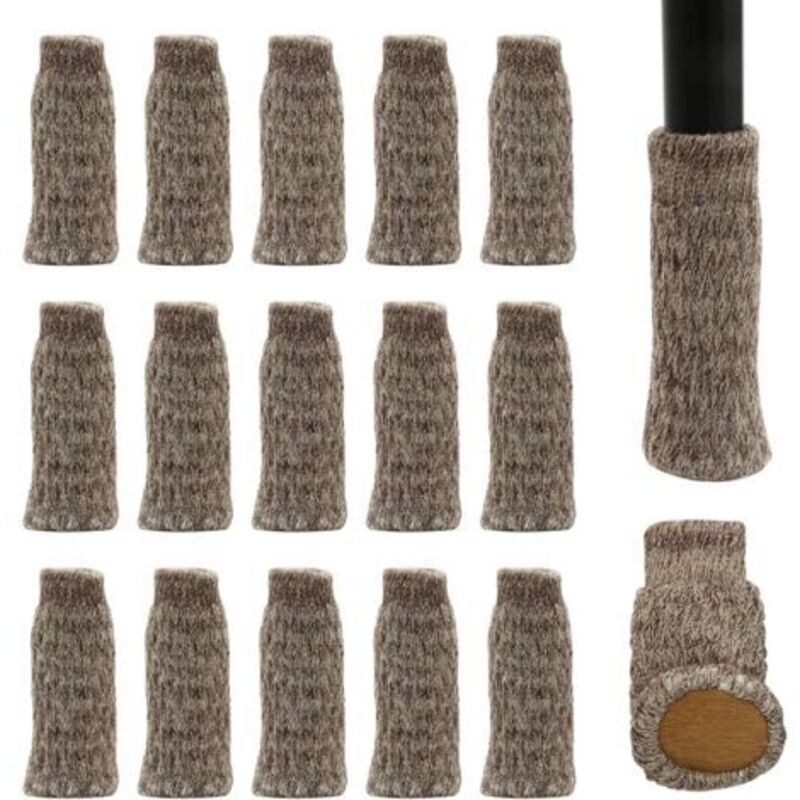 Lot de 16 chaussettes pour pieds de chaise avec coussinets en feutre - Double couche antidérapante - Pour la maison, l'école, le bureau, la