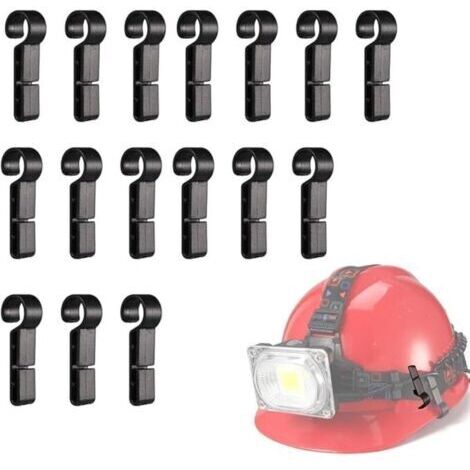 Lot de 16 clips de phare pour casque de chantier, crochet de vélo, pour casques, clips de phare, adaptés à une variété de phares, casques