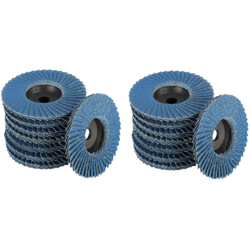 Roleader - Lot de 16 disques abrasifs lamelles,Disques abrasifs lamelles, 76 mm x 10 mm Grain 40/60/80/120, pour mtal, acier et bois, Recouvert de