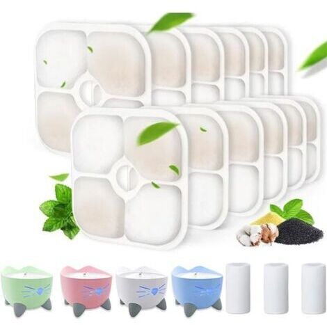 Lot de 16 Filtres Triple Action + 2 Tuyaux pour Fontaine Catit PIXI - Recharge Compatible Fontaine à Eau pour Chats - Hygiène Hydratation Optimale