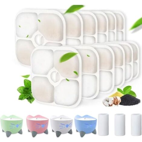 Lot de 16 Filtres Triple Action + 2 Tuyaux pour Fontaine Catit PIXI - Recharge Compatible Fontaine à Eau pour Chats - Hygiène Hydratation Optimale