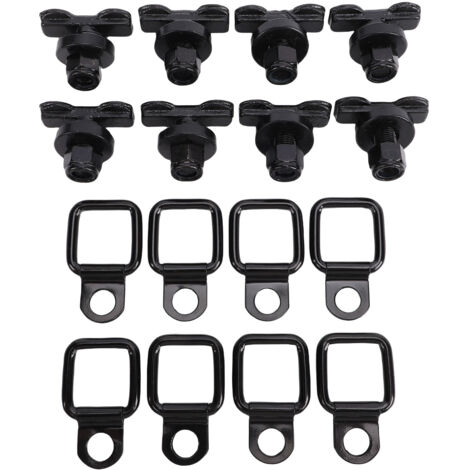 Lot de 16 goujons filetés à double œillet avec anneau d'ancrage pour plateau de camion, remorque, pick-up, camping-car, quad, acier haute résistance, capacité de charge de 2722 kg (6000 lb)