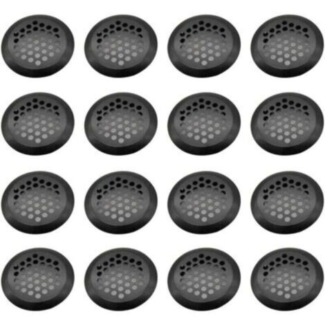Lot de 16 grilles de ventilation rondes en acier inoxydable pour armoires de cuisine, meubles, armoires à chaussures