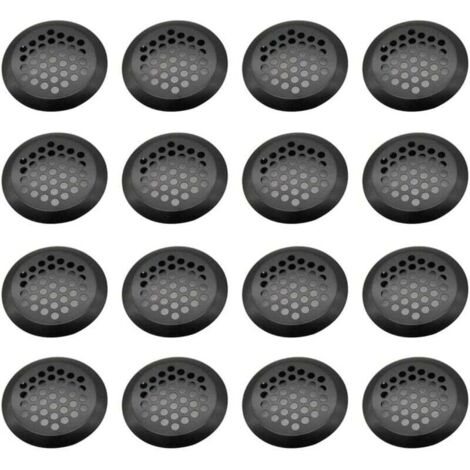 Lot de 16 grilles de ventilation rondes en acier inoxydable pour armoires de cuisine, meubles, armoires à chaussures