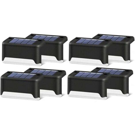 Lot de 16 lampes solaires d'extérieur pour escalier - Étanche - Éclairage LED pour escalier extérieur, marches, clôture, cour, terrasse, gouttière, chemin, décoration, blanc chaud H212