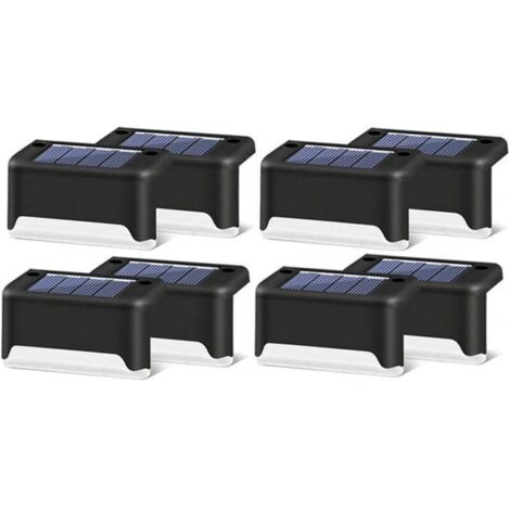 Lot de 16 lampes solaires d'extérieur pour escalier - Étanche - Éclairage LED pour escalier extérieur, marches, clôture, cour, terrasse, gouttière, chemin, décoration, blanc chaud H212