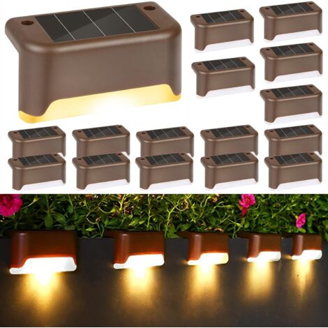 Lot de 16 lampes solaires d'extérieur pour terrasse, LED étanches