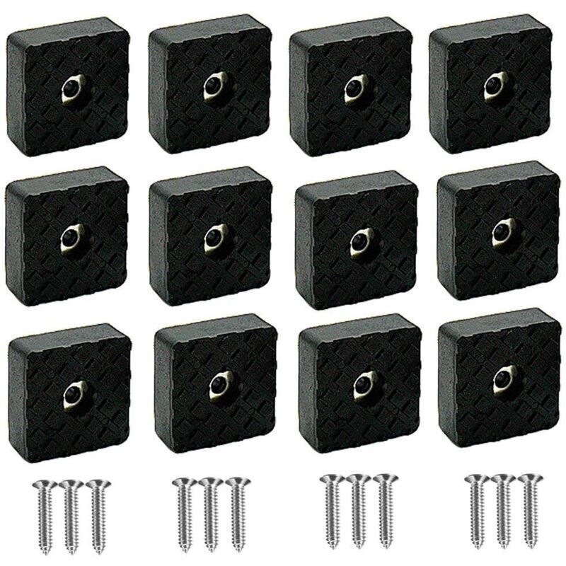 Lot de 16 patins de protection en silicone noir pour pieds de meubles, tampons élastiques en caoutchouc antidérapants pour pieds de meubles et