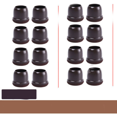 Lot de 16 protège-pieds de chaise, diamètre 1,5 cm, coussinets de chaise en feutre épais, élastiques, adaptés aux chaises, canapés et tables - Protéger