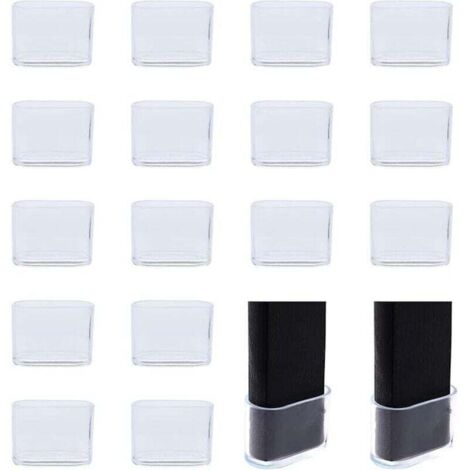 Lot de 16 protège-pieds de chaise ovales transparents, pour éviter les rayures et le bruit, pour la maison, la cour, le jardin, le bureau, transparent, 16x34mm