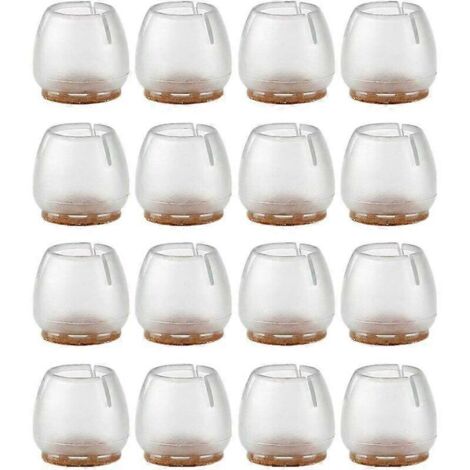 Lot de 16 protège-pieds de chaises en silicone, protection de sol, protège-pieds de meubles ronds