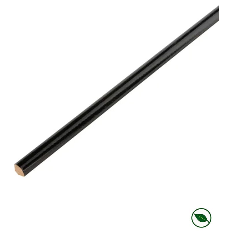 Forestea - Lot de 16 quarts de rond noir brillant 2400 x 14 x 14 mm pefc 70%