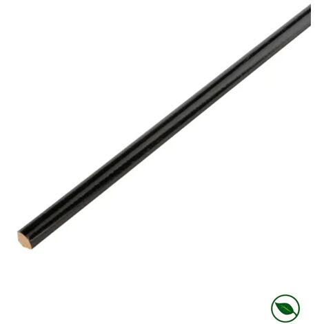 Lot de 16 quarts de rond noir brillant 2400 x 14 x 14 mm  PEFC 70%