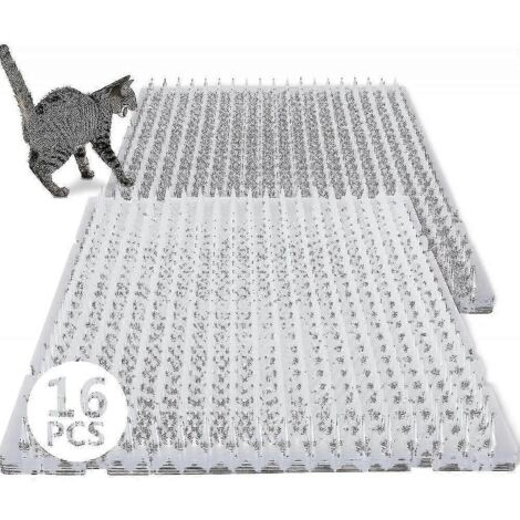 Lot de 16 tapis anti-déjections pour chats et chiens, en plastique transparent à picots, avec répulsif et dissuasif pour l'éducation des animaux de compagnie. QIZ