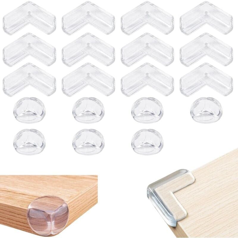 Image of SNQ - Lot de 17 Coin de Table Protection Bebe Protege Coin de Table Protection Meuble Protecteur de Bord Transparent pour Bureau, Berceau, Cheminée,