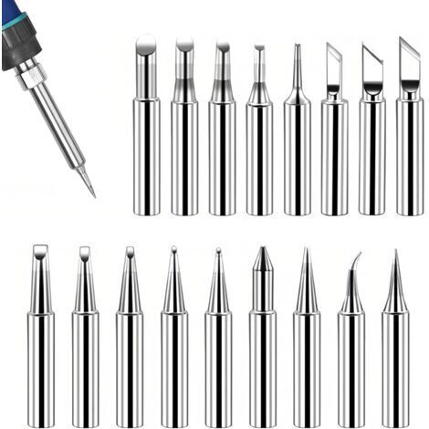 Lot de 17 pannes à souder 900 m pour fer à souder de rechange, pour stations de soudage, appareils de soudage et accessoires, panne à souder en cuivre, socle de soudure sans plomb