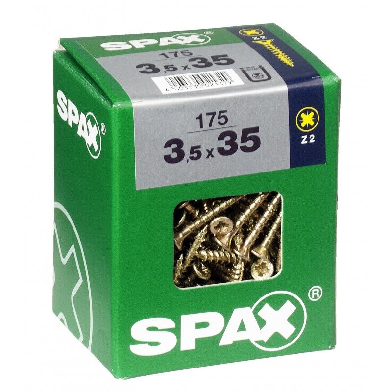 Lot de 175 vis acier tęte fraisée pozidriv Spax Diam.3.5 mm x L.35 mm