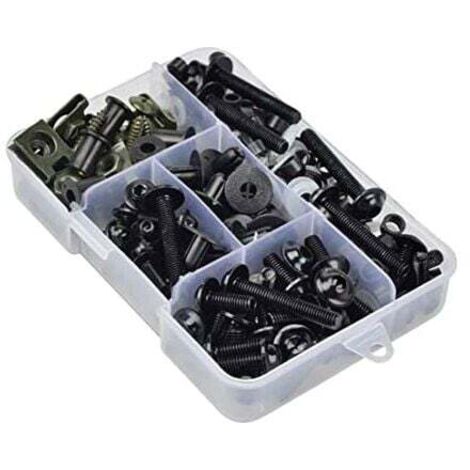 Lot de 177 vis de carénage de moto - Pour carénage - M6 M5 - Noir