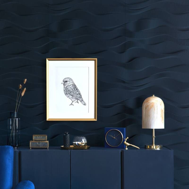 Decoon - Lot de 18 Panneaux muraux décoratif 3D Polystyrène effet Vagues - 60x60x3 cm - 6,48m2