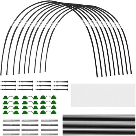 Lot de 18 Tunnels pour Plantes - Arches Tunnels surélevés - 2,5 x 6 m - en Aluminium - Inoxydable - Durable - Pliable - Cerceaux De Serre pour Serre, Plantes, moustiquaire