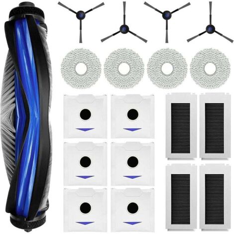 Lot de 19 accessoires pour robot aspirateur ECOVACS DEEBOT N30 PRO OMNI/N30 OMNI, 1 brosse principale, 4 filtres, 4 lingettes, 4 b