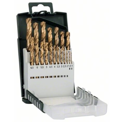 Bosch – Foret à métaux HSS Titanium 19 bits 1,0 à 10,0 mm – Tige cylindrique – 2609255134 – Pour perçage métal précis