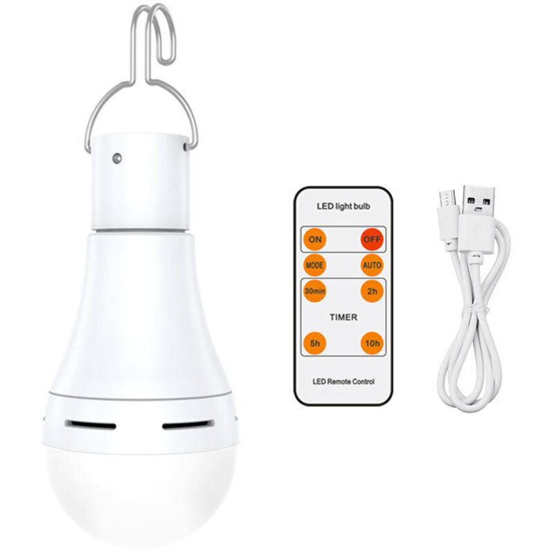 Longziming - usb Ampoule Rechargeable Avec Télécommande, 7W led Ampoules Batterie , E27 Tactile Dimmable Ampoule Avec Fonction de Synchronisation,