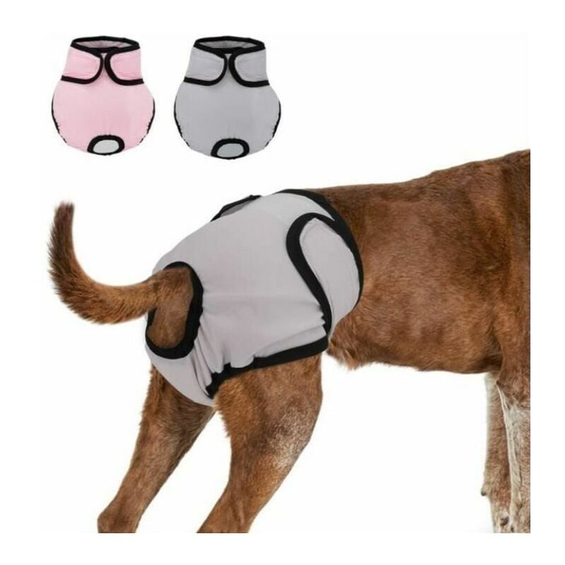 Lot de 2 29-40CM Couche Réutilisable Pour Chien, Culotte Physiologique, Culotte Hygiénique, Lavable, Short Absorbant - Type -LPour les animaux de