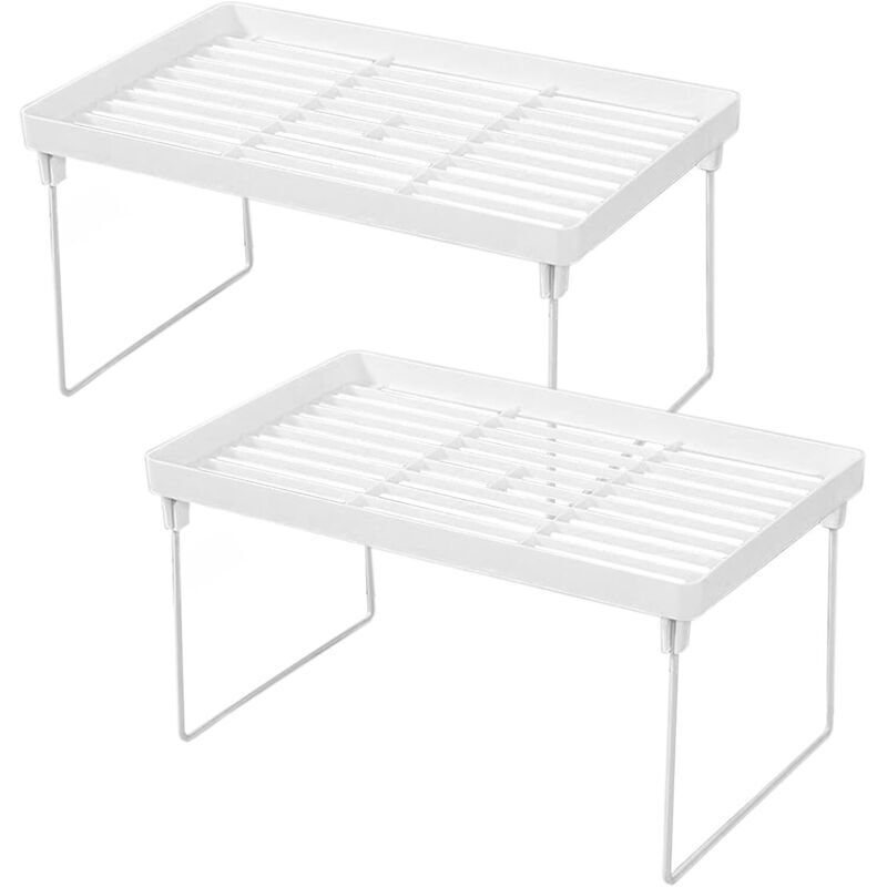 Lot de 2 31.5x20x16cm Étagère Rangement Cuisine Etagere de Bureau a Poser sur Bureau Petite Etagere a Poser Étagères de Rang