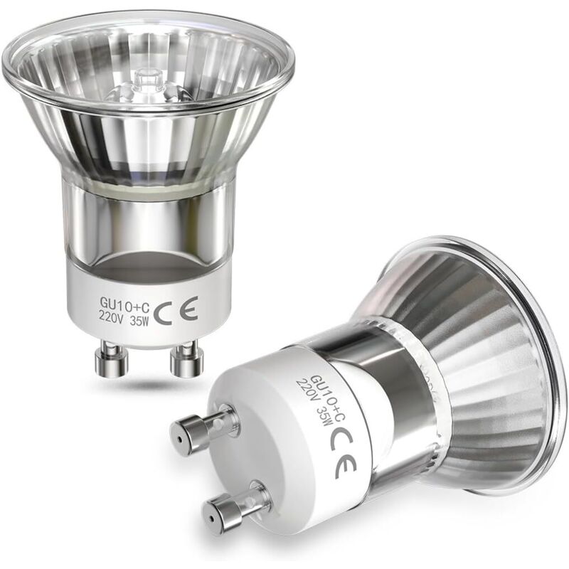 Lot de 2 35W Gu10 Ampoules Halogènes, Halogène Mini Gu10 35W Lampe À Lave Ampoule 360Lm Dimmable Halogène Réflecteur Ampoule Pour Lampe À Lave - 50Mm