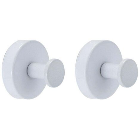 Lot de 2/4 crochets à ventouse muraux, porte-manteaux et chapeaux sans perçage, blanc - 2 pièces