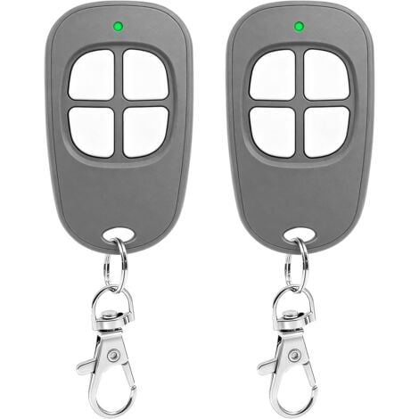 SJQKA Lot de 2 AAM0049 Télécommande Portail Garage 4 Canaux, 433.92MHz Compatible SCS Motorisation Portail et Porte de Garage(Gris)