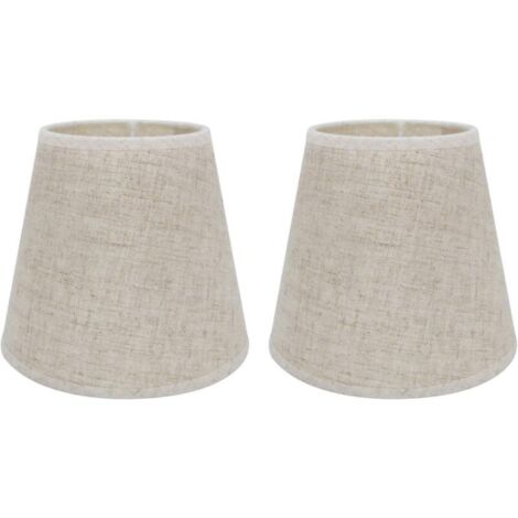 Lot de 2 Abat-jours E14/E27 pour Lampe de Table Applique Murale,Lustre,Abat-jour en Cristal,10 cm (Haut) x 14 cm (Hauteur) x 16 cm (Bas),Linen