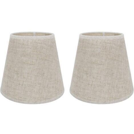 Lot de 2 Abat-jours E14/E27 pour Lampe de Table Applique Murale,Lustre,Abat-jour en Cristal,10 cm (Haut) x 14 cm (Hauteur) x 16 cm (Bas),Linen