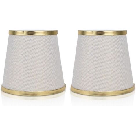 Lot de 2 Abat-jours E14 pour Table de Chevet, Petit Abat Jour Lustre Candal en Tissu pour Applique Murale en Cristal, 11x15x14cm