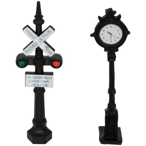 Lot de 2 accessoire village signalisation H.9cm - Atmosphera créateur d'intérieur