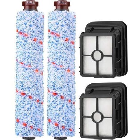 Lot de 2 accessoires de filtre en rouleau de brosse, compatibles avec les séries Bissell Crosswave 17132, 2225N, 2582N, 25821, 2519, 1785, 1926, brosse de surface Milti 3 en 1 1868F et filtre à vide 1