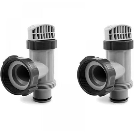 Lot de 2 accessoires de piscine - Valves à piston pour piscine Intex - Vanne d'arrêt - 28635EG 28633EG et tuyau de piscine - Pièces de rechange pour