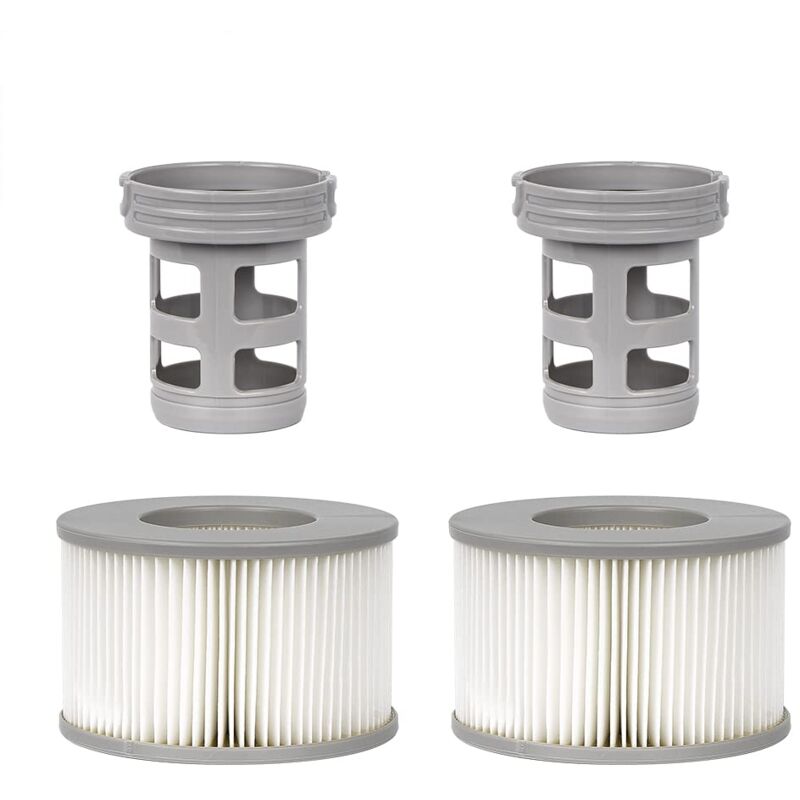 Lot de 2 Accessoires de Spa pour MSP, Comprend 2 adaptateurs de Base à Visser de Rechange, 2 filtres de Piscine gonflables à Ressort, Filtre de