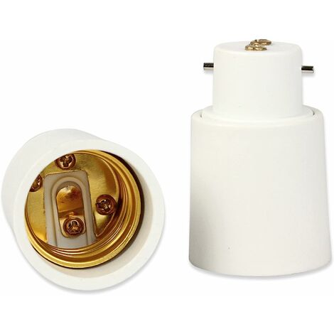 Lot de 2 – Adaptateur de douille B22 vers E27 – Convertit la base de la lampe en vis