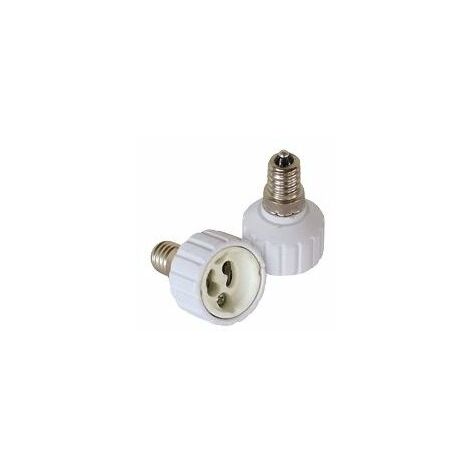 Lot de 2 Adaptateur E14 mâle vers GU10 femelle