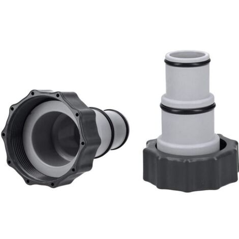 Lot de 2 adaptateurs A pour piscine I 38 mm et 32 mm sur filetage intérieur 5,1 cm I Douille de tuyau Ø 32-38 mm avec bague d'é