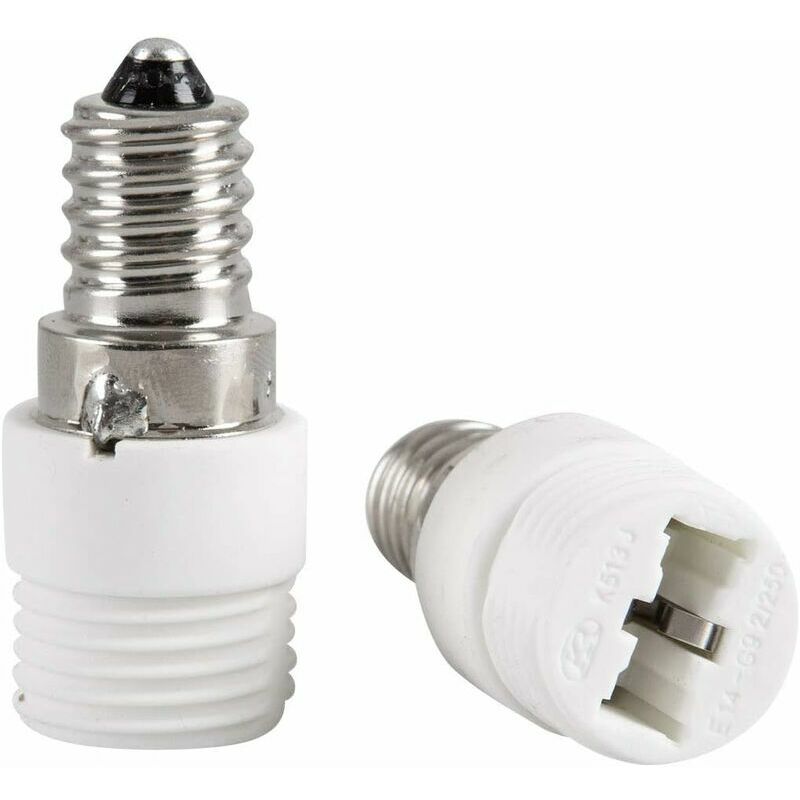 Lot de 2 adaptateurs de douille E14 vers G9 en céramique pour ampoules led, halogènes, cfl