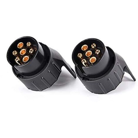 Lot de 2 adaptateurs de prise 12 V CC 13 broches vers 7 broches pour voiture, remorque, camion, caravane, barre de remorquage