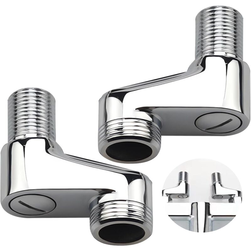 Lot de 2 adaptateurs de raccord S 3/4' AG x 1/2' AG décalé de 40 mm en laiton, raccord excentrique 3/4' x 1/2' pour robinetterie murale