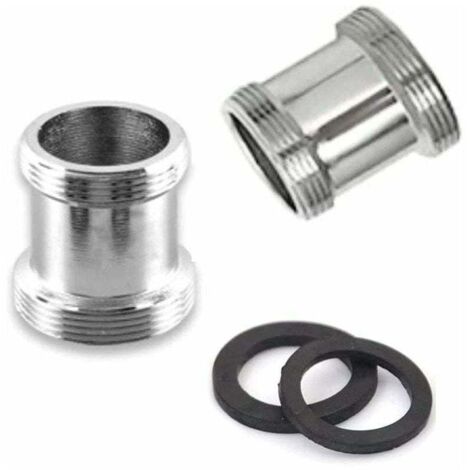 Lot de 2 adaptateurs de robinet en laiton, 22 mm NPT male vers male, connecteur aérateur de robinet pour robinet d'évier, purificateur d'eau, aérateur (M18 - M22)